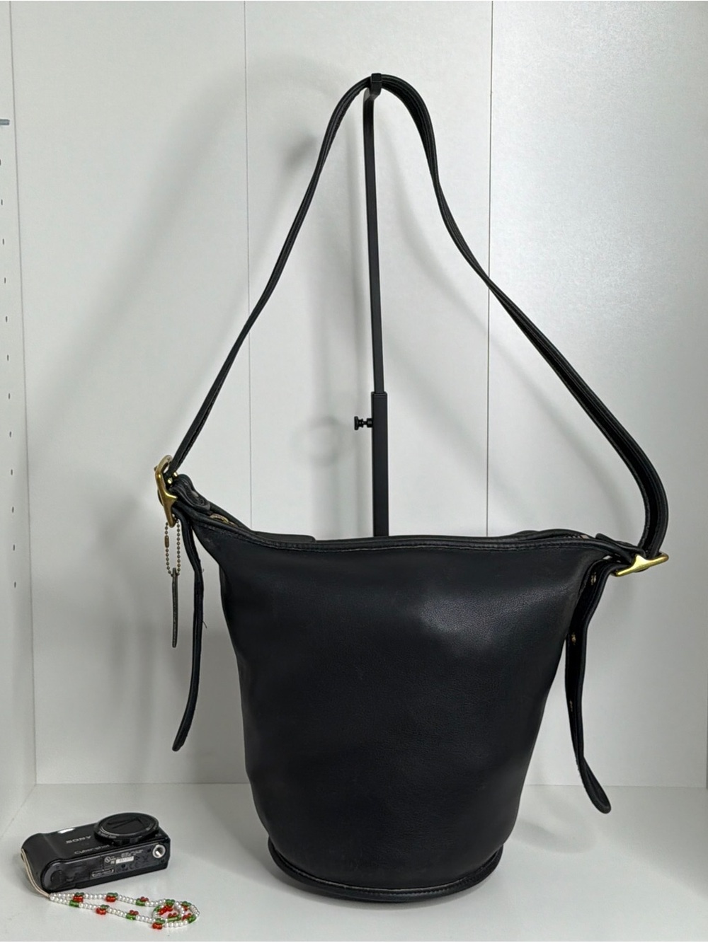 Coach Vintage Helen Legacy Duffle Bag Black Leather 9953